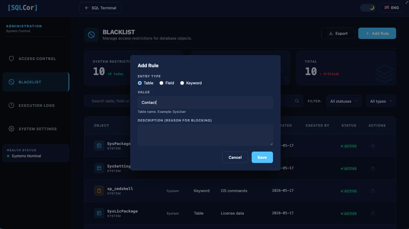 Blacklist  dark