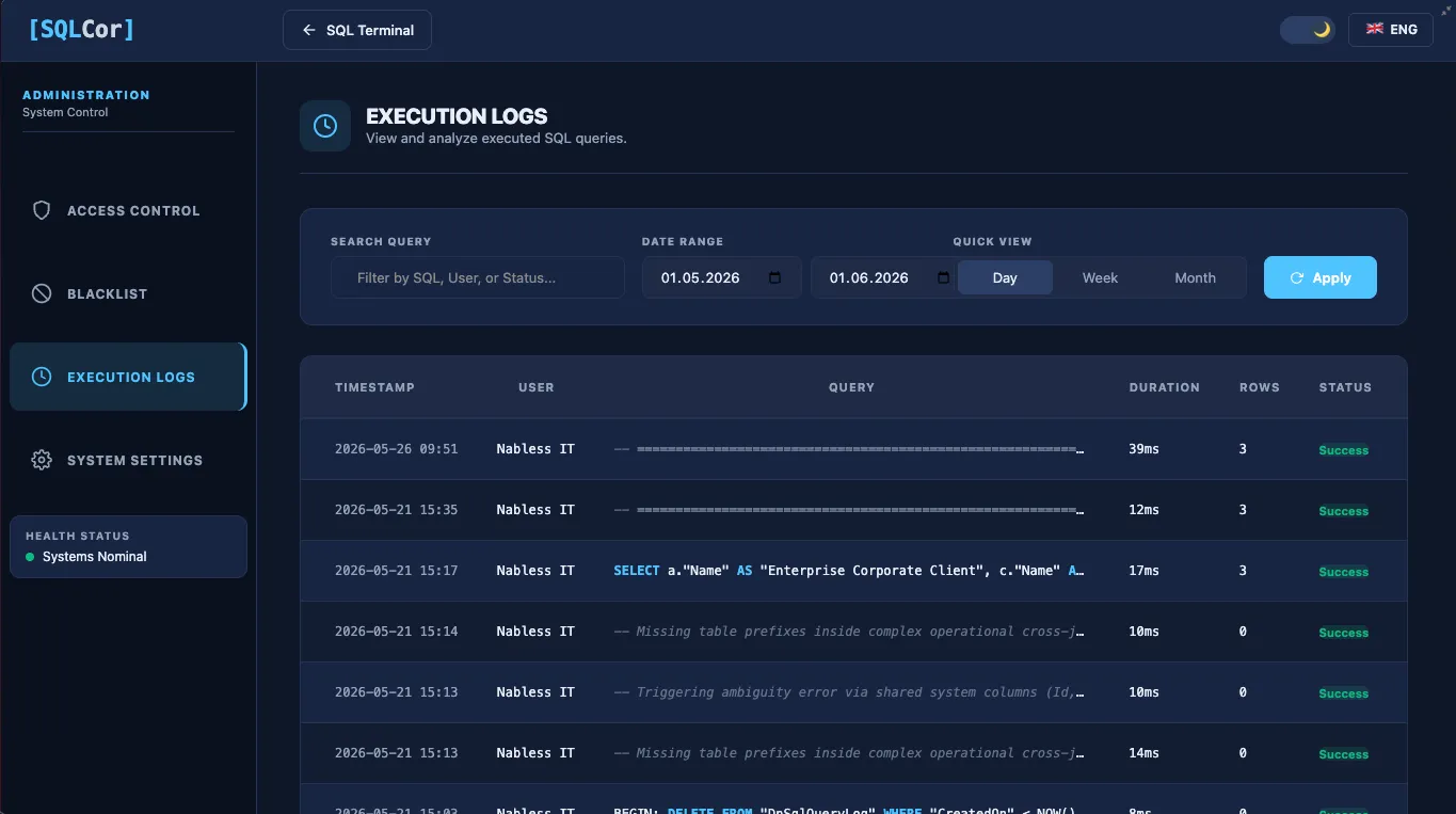 Execution Logs  dark