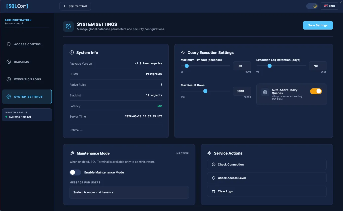 System Settings  dark
